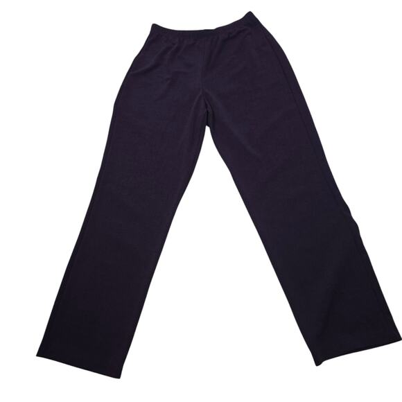Chico's Travelers Pants Purple Straight Leg Slinky Knit Liquid Pull on Pants M - Picture 2 of 10